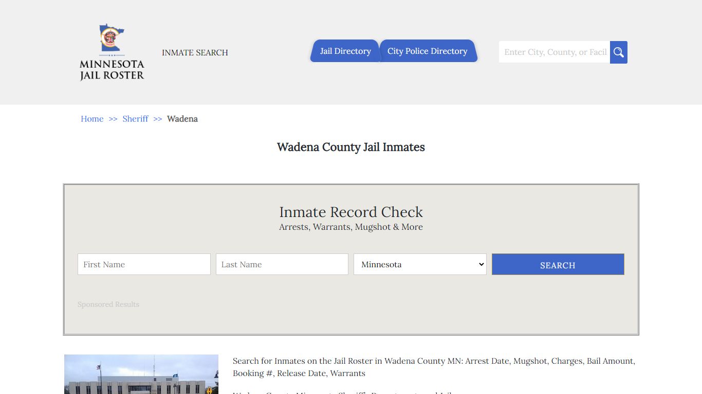 Wadena County Jail Inmates | Jail Roster Search - MinnesotaJailRoster.com