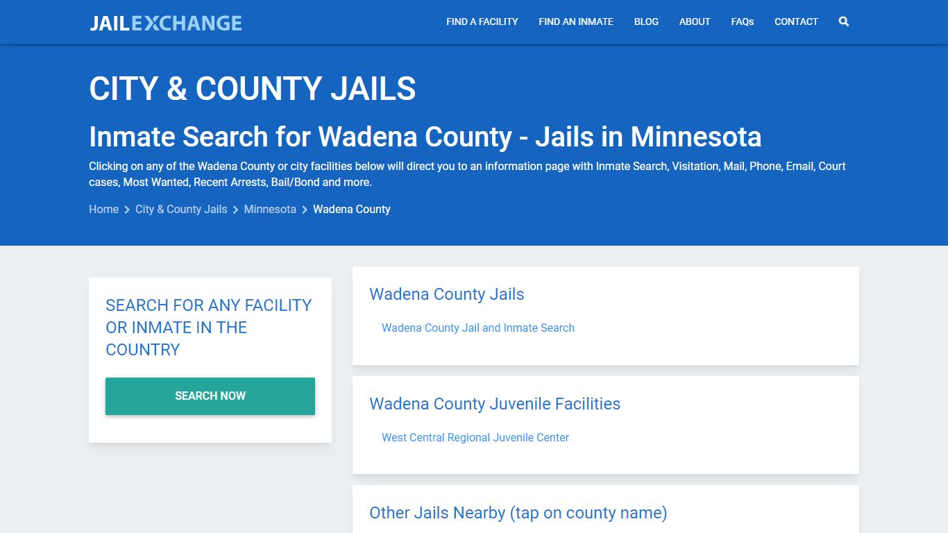 Inmate Search for Wadena County | Jails in Minnesota - Jail Exchange